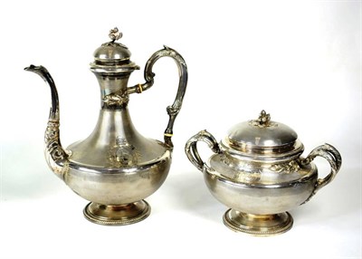 Lot 1539 - A French Silver Coffee Pot and Twin Handled Sugar Bowl, Fray Fils, Paris, last quarter 19th...