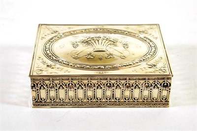 Lot 1544 - ~ A French Silver Cigarette Box, apparently no makers mark, circa 1900, the hinged cover...