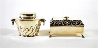 Lot 1547 - ~ An Edwardian Silver Caddy, William Hutton & Son, Birmingham 1904, with twin handles and part...