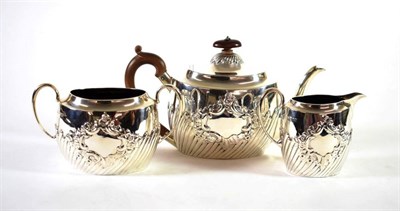 Lot 1548 - ~ A Victorian Silver Three Piece Tea Service, John Aldwinckle & Thomas Slater, London 1889,...