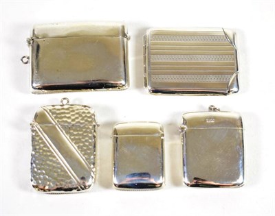 Lot 1562 - ~ Five Victorian and Later Silver Vesta Cases and a Matchbook holder, various dates and makers,...