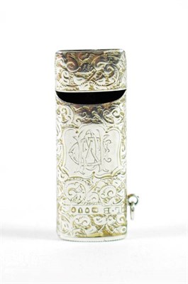 Lot 1564 - ~ A Victorian Silver Combination Whistle and Vesta Case, Louis Blumfield, London 1884, with all...