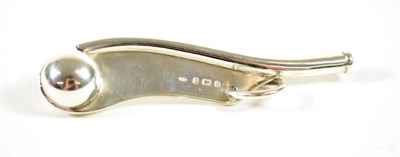 Lot 1568 - ~ An Edwardian Silver Bosun's Whistle, George Unite, Birmingham 1904, 10cm long, 0.6ozt