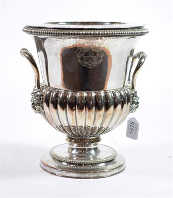 Lot 1575 - An Old Sheffield Plate Wine Cooler, 1st half 19th Century, of part fluted campana shape with...