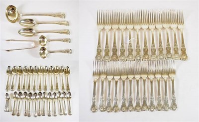 Lot 1577 - A Composite Service of George IV/William IV Silver Kings Pattern Flatware, predominantly Mary...