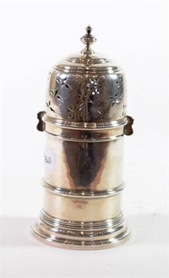 Lot 1582 - A Silver Lighthouse Caster, apparently unmarked, French control marks only, plain cylindrical...