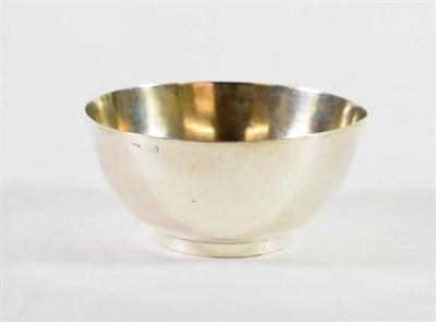 Lot 1589 - A Silver Bowl, maker's mark IS (untraced) struck thrice to rim, plain hemisphercial form on...