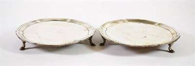 Lot 1592 - A Pair of George III Silver Small Salvers or Card Trays, John Carter, London 1771/72, shaped...