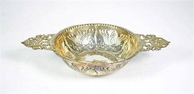 Lot 1593 - A Dutch Silver Twin Handled Brandy Bowl, bears spurious Haarlem marks and later control mark,...