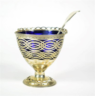 Lot 1601 - A George III Silver Swing Handled Sugar Basket, William Plummer, London 1778, vase shaped, with...