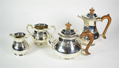 Lot 1616 - A George V Silver Four Piece Tea Service, William Comyns, London 1915, of heavy gauge, with...