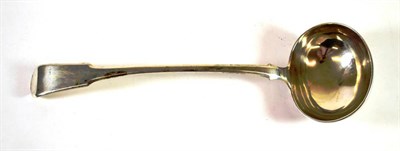 Lot 1633 - A Maltese Silver Fiddle Pattern Soup Ladle, maker's mark PC over X, Roman standard, 1845,...