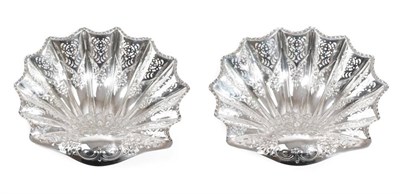 Lot 1638 - A Pair of Late Victorian Silver Shell Shaped Dishes, Atkin Bros, Sheffield 1899, of scallop...