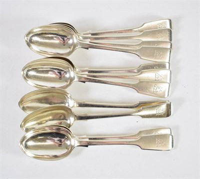 Lot 1641 - A Set of Twelve Victorian Silver Fiddle Pattern Dessert Spoons, George Adams (Chawner & Co), London