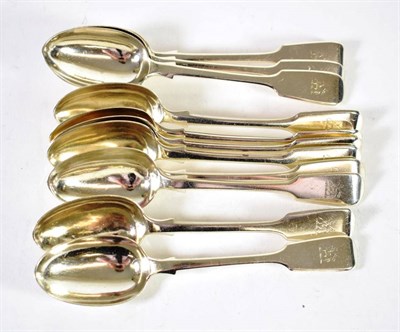 Lot 1642 - A Set of Twelve Victorian Silver Fiddle Pattern Dessert Spoons, George Adams (Chawner & Co), London