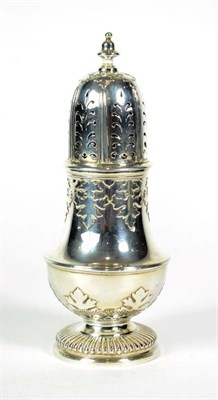 Lot 1655 - A Large Silver Caster, Finnigans Ltd, London 1916, baluster with central girdle and cut card...