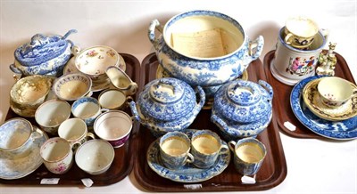 Lot 28 - Three trays of 19th Century and later English porcelain including Rockingham, Newhall,...