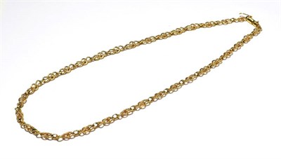 Lot 61 - A fancy link necklace with clasp stamped '750', length 53cm