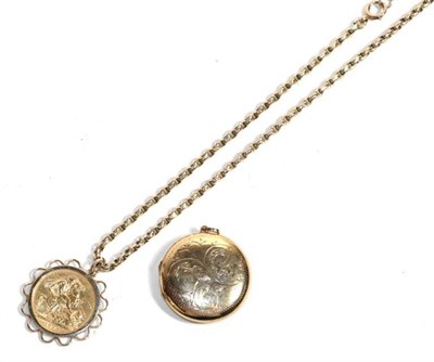 Lot 62 - A Queen Victoria gold sovereign 1896, in a loose pendant mount with chain stamped '9CT',...