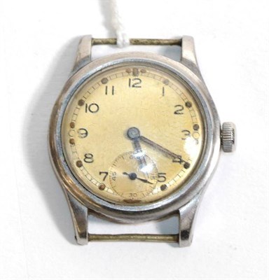 Lot 65 - A military A T P wristwatch, case back with broad arrow and numbered 124330