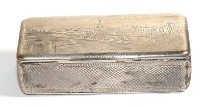 Lot 71 - A Russian silver rectangular snuff box, with city views