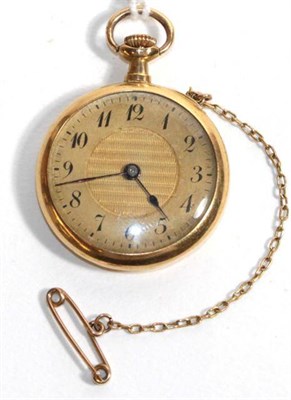 Lot 72 - A lady's fob watch, case stamped 18k