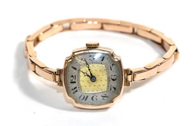 Lot 75 - A lady's 9 carat gold wristwatch, bracelet stamped '9CT'