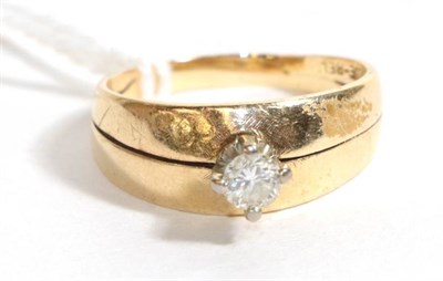 Lot 92 - A diamond solitaire ring, stamped '14K-18K', finger size O