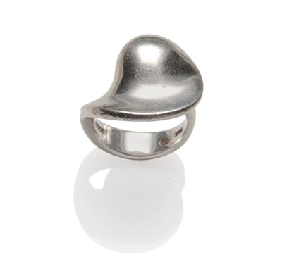 Lot 376 - A Silver Ring, by Georg Jensen, of curved asymmetric form, to a plain polished tapered band, finger