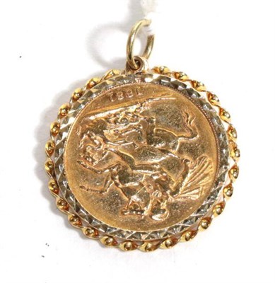 Lot 110 - A Queen Victoria gold sovereign 1881, in a 9 carat gold pendant mount