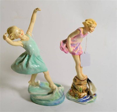 Lot 128 - Two Royal Worcester models by F G Doughty, ''Sea Breeze'' and ''Dancing Waves'' (2)