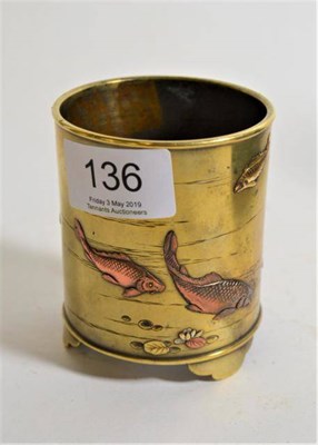 Lot 136 - A Japanese brush pot