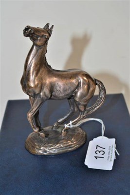 Lot 137 - A limited edition cased silver model of a horse ''Playing Up'' by Lorne McKean, with box and...