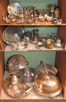 Lot 152 - A large collection of assorted silver plate items including entree dishes, meat domes, vases,...