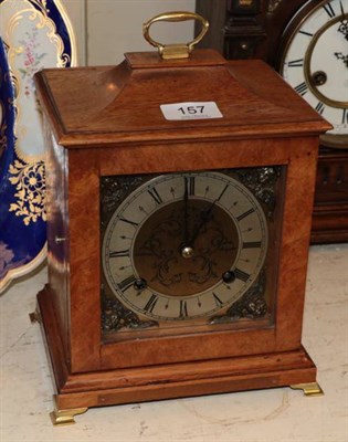 Lot 157 - An oak cased striking mantel clock