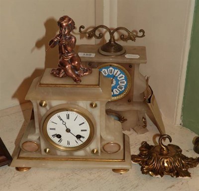 Lot 159 - Two onyx mantel clocks