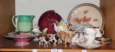 Lot 160 - 20th century ceramics including Charlotte Rhead Autumn Leaves charger, Shelley jug, Carlton...