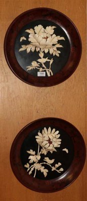 Lot 168 - A pair of Japanese Shibayama circular plaques