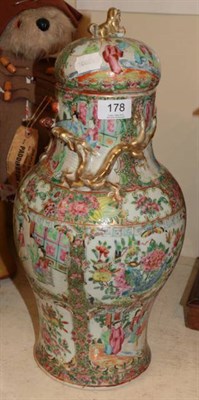 Lot 178 - A 19th century Chinese canton famille rose baluster vase and cover