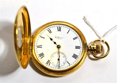 Lot 187 - An 18 carat gold half hunter pocket watch, signed Waltham