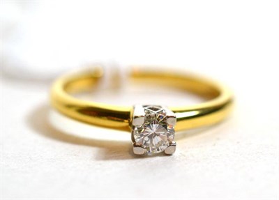 Lot 240 - An 18 carat gold solitaire diamond ring, a round brilliant cut diamond in a white claw setting,...