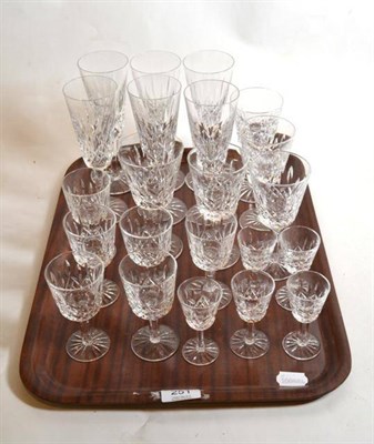 Lot 251 - A part suite of Waterford glass including six champagnes (qty)