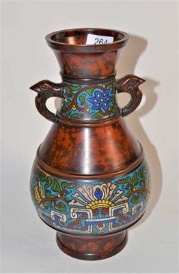 Lot 264 - A Japanese cloisonne vase