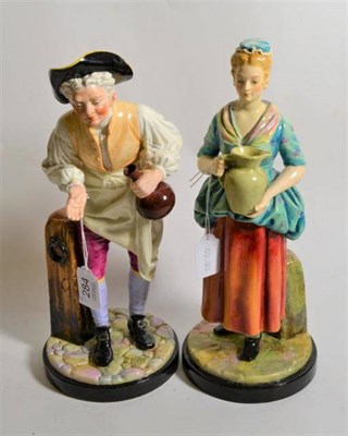 Lot 284 - A pair of Royal Worcester figures, 'The Innkeeper' and 'Innkeeper's Wife', both modelled by...