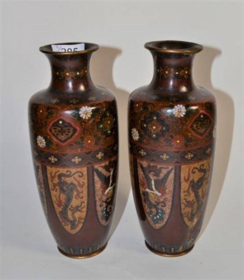 Lot 285 - A pair of early 20th century Cloisonne vases