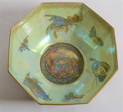 Lot 296 - A Wedgwood dragon lustre octagonal bowl