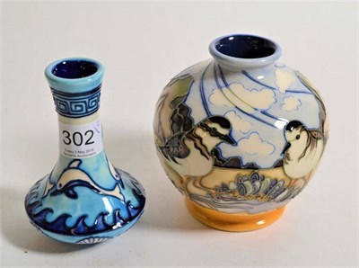 Lot 302 - A Moorcroft Trial vase, dated 20.7.12, impressed marks; together with another Moorcroft vase (2)