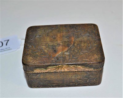 Lot 307 - A late 18th/early 19th Century gilt metal mounted pressed tortoiseshell hinged box with foliate and