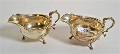 Lot 308 - A pair of silver sauce boats