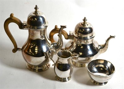 Lot 346 - A Roberts & Belk silver four piece tea service, Sheffield 1978